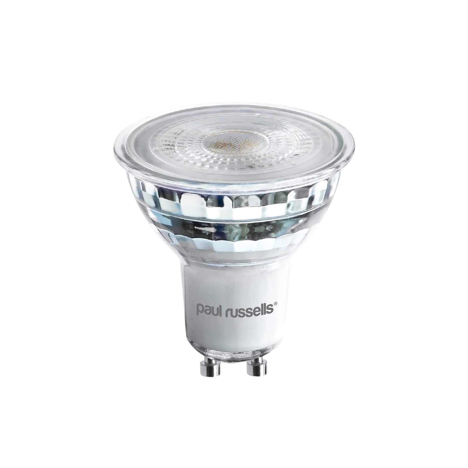 paul russells LED Glass GU10 – Dimmable Fittings Spot Lightbulbs, 4.5W 345 Lumens LED Bulbs, 50w Equivalent, 4000K Cool White/Natural White, 38° Degree Indoor Home Lighting Dimmer, 1 Pack