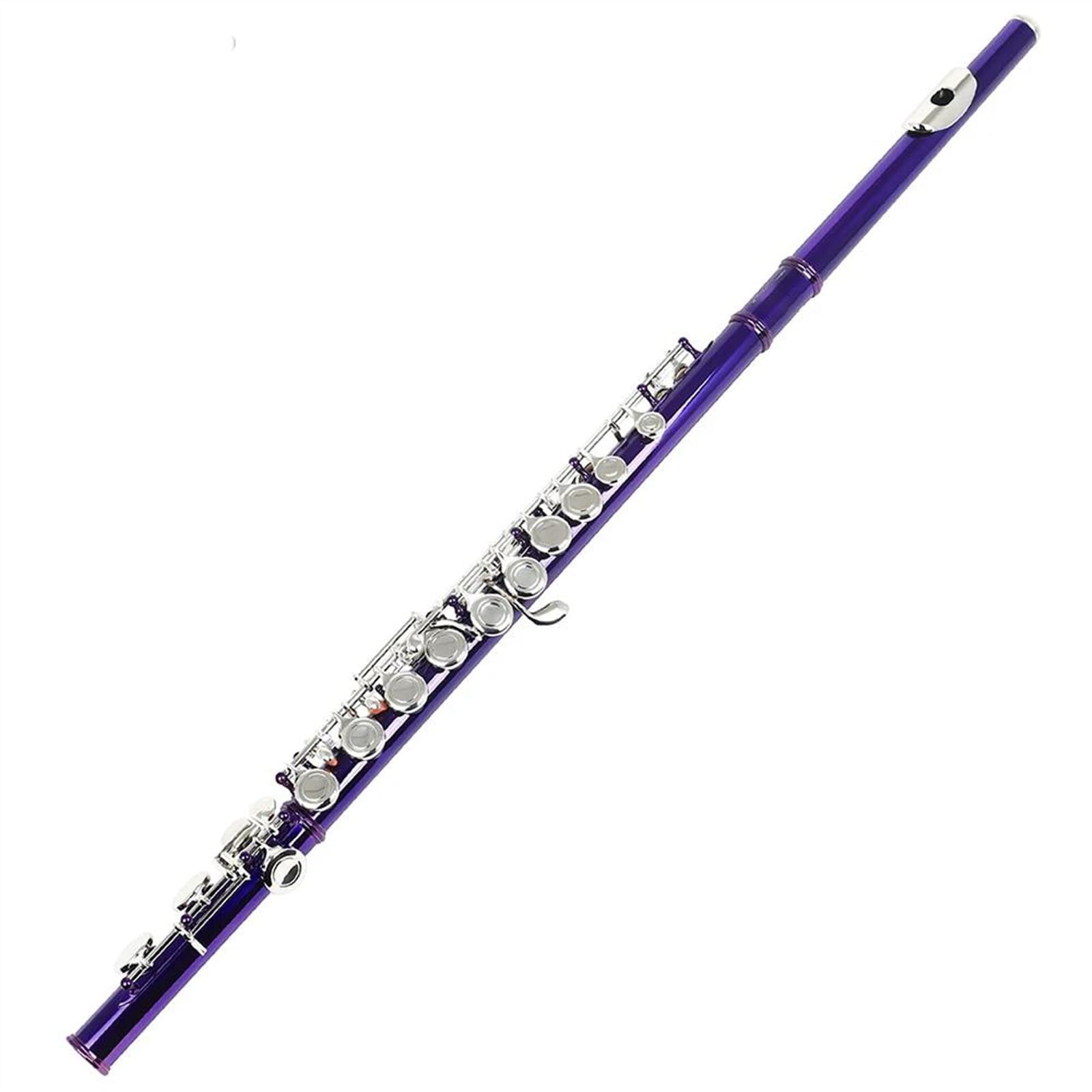 Profesional Flauta Travesera Flauta Púrpura De 16 Agujeros Tono C Agujero Cerrado Flauta De Cuproníquel Con Llave Plateada Con Accesorios De Flauta
