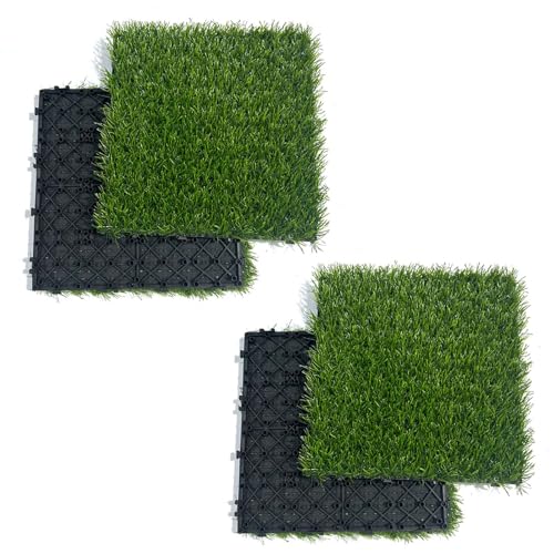 Césped artificial para balcón y zonas de exterior pack de 4 piezas 2