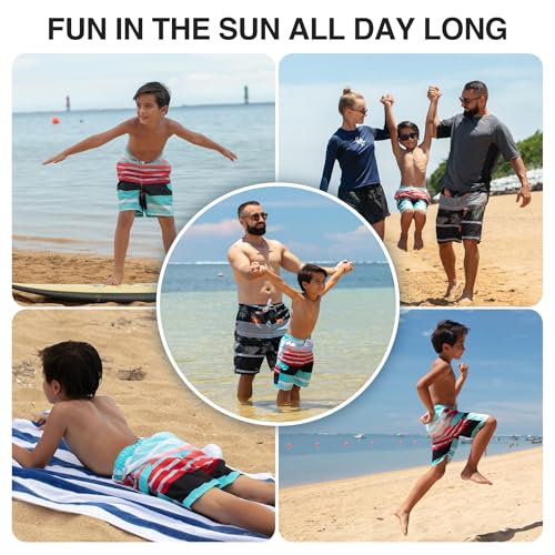 Image of Kanu Surf Boys' Toddler Troy Stripe Swim Trunks