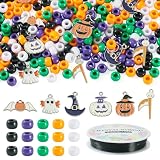 Magibeads Fall Bracelets Making Kit Orange Plastic Seed Beads for Halloween