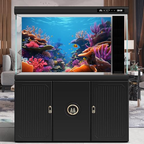 Image of Under The Sea Aquarium Background Ocean Underwater World Fish Tank Backdrop Coral Tropical Fish Undersea Theme Aquarium Backdrop Deep Blue Sea with Sunbeams Terrarium Background Decor 72x16in