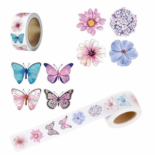 1000 Pegatinas De Flores De Mariposa Coloridas De Mariposas Y Flores Pegatinas Lindas Pegatina En Rollo Pegatina Para álbumes De Recortes Sobres