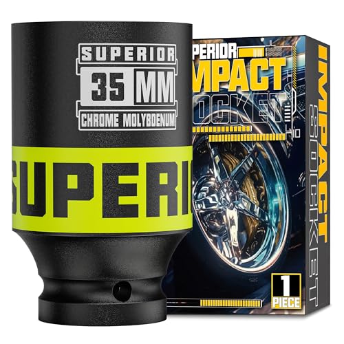 Image of 1 /2 inch Drive Impact Socket, 35 mm Deep Socket, Metric, 6 Point, CR-MO, for Automotive Maintaince Truck Tires Jumbo Fasteners