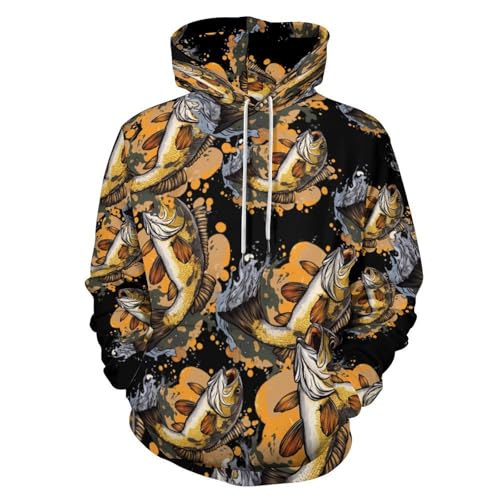 Sudadera de manga larga con capucha y cordón ajustable y bolsillos para hombre y mujer, Estilo:, S