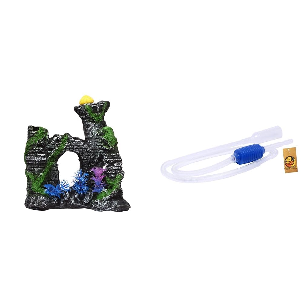 Foodie Puppies Gateway Tower Fort Aquarium Decoration Ornaments for Fish Tanks & Siphon Pump for Aquarium/Fish Tank Cleaning Tool - (1.7 Meter) (B0CDD5CRYN) Amazon Price History, Amazon Price Tracker