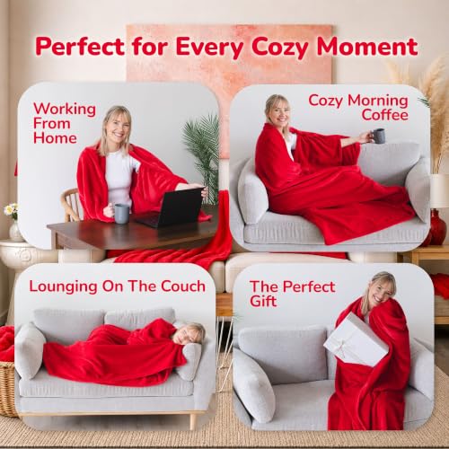 Image of Super Blanky Wearable Blankets for Women & Men, Graduation Day Gift for Her, Cozy Gifts for Women, Wife Birthday Gifts Ideas