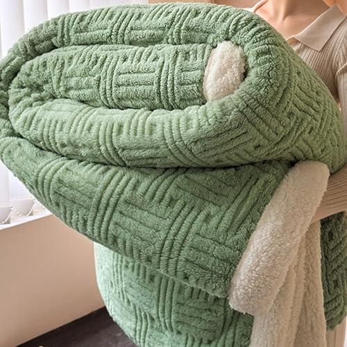 Couverture de sieste vert extra single en velours corail pour bureau - 2
