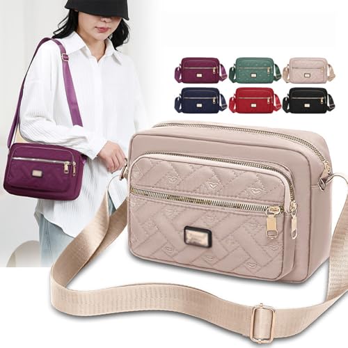 Oxford Cloth Multi-zipper Ladies Messenger Bag Shoulder Bag Fashionable Embroidery Pattern Large Capacity Messenger Bag2