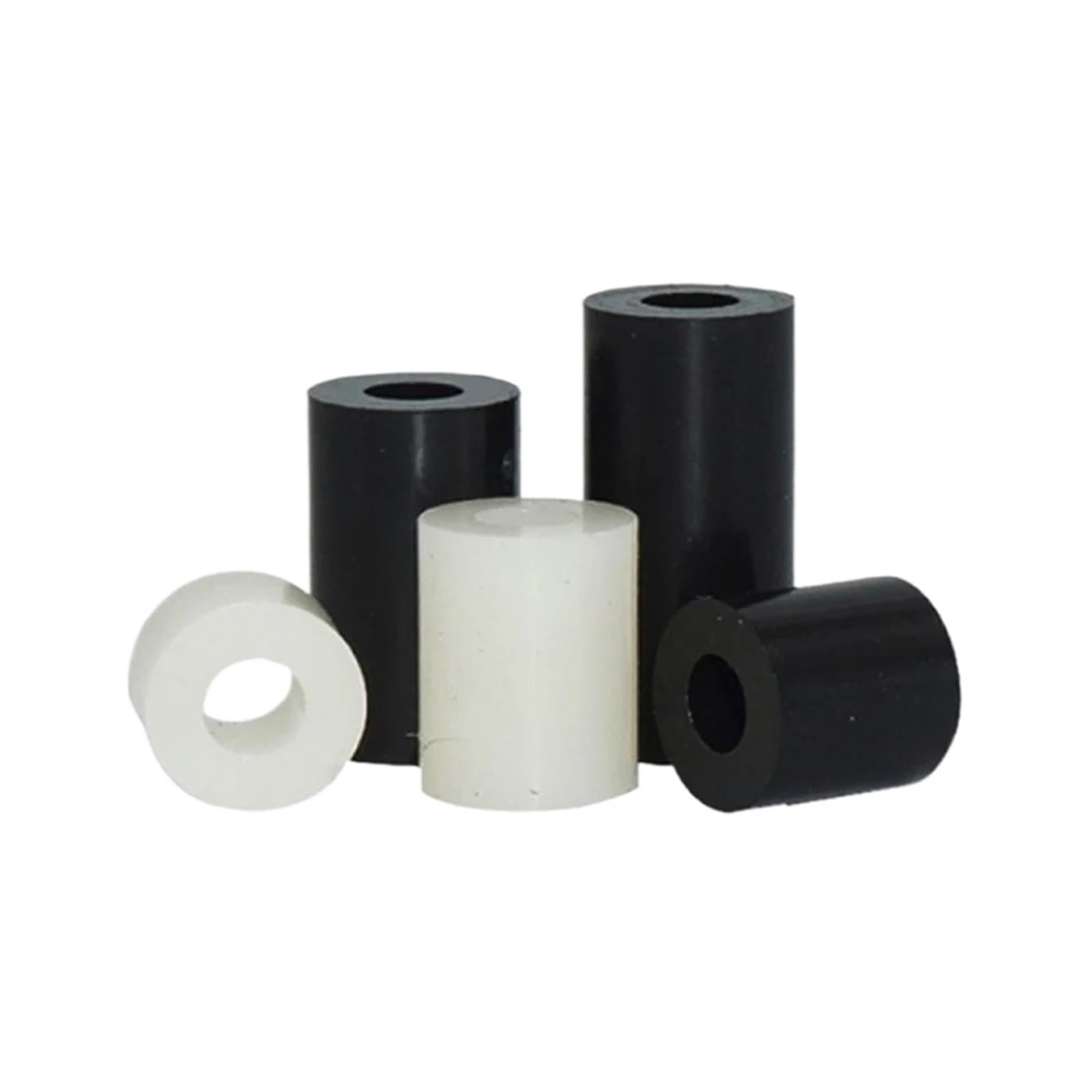 Entretoise en Plastique Douille Droite en Nylon， Entretoise Ronde Creuse en ABS M3 M4 M5 M6 M8, Blanc/Noir, rondelle Creuse, Longueur 2 à 25mm, 50 pièces(White,M3x15mm)