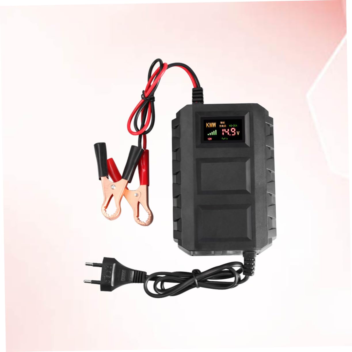 Chargeur de Batterie 12 V 20 A pour Moto, Compact Noir