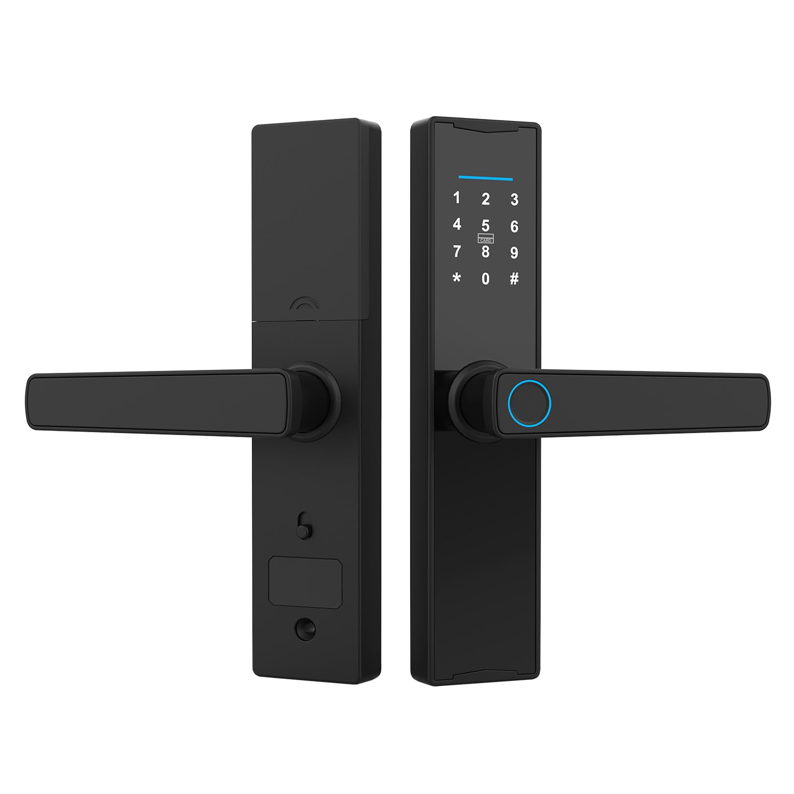 Serrure de porte d'entrée intelligente connectée avec lecteur d'empreinte digitale en alliage