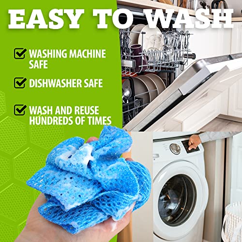 Odor Free Scrub Pads Combo (3Pk) – Replace Kitchen Dish Sponge, Dish Scrubbers For Washing Dishes – Reusable Sponge & Scrubber For Cleaning – All Purpose Sponges For Dishes, Scouring Pots Pans #TOP4