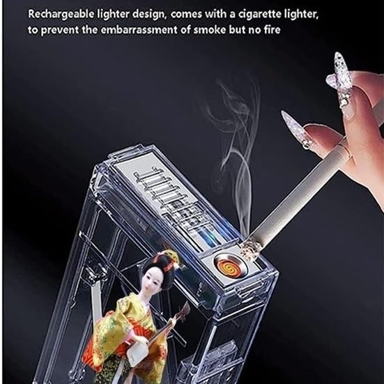 WOMELF Color Printing Lighter, Japanese Style Lighter, Transparent Cigarette  Case Lighter, Rechargeable Windproof Flameless USB 2-in-1 Electric Lighter,  Tungsten Lighter (Color : B) : Amazon.co.uk: Automotive