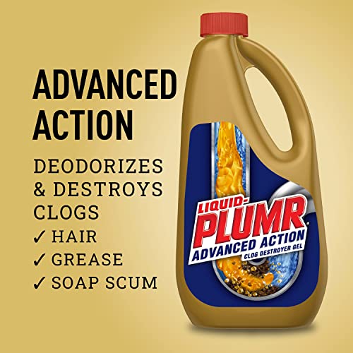 Liquid-Plumr Advanced Action Clog Destroyer Gel, Hair Clog Eliminator, Drain Clog Remover, Liquid Drain Cleaner For Kitchen And Bathroom Use, Safe For All Pipes, 32 Ounces (Pack Of 2) #TOP2