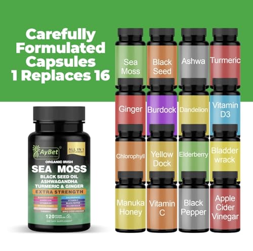 AyBet Organic Irish Sea Moss Capsules 16-in-1 (120 ct) — view 4