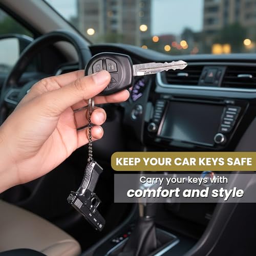 Image of Glock Metal Keychain 1:3 Miniature Model | Functional Slide & Removable Magazine | Working Trigger | Key Chain | Durable Metal Build | Collectible Model | Gift Item | (Black)