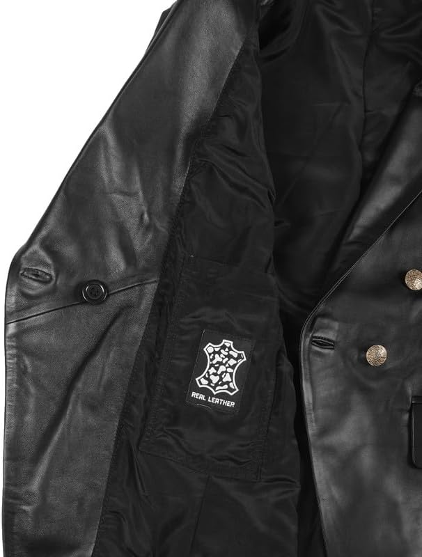 Blingsoul Leather Blazer Jacket Women - Double Breasted Leather Coats For Women - Image 4