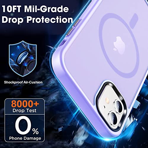 Image of MOCCA Magnetic Shockproof for iPhone 11 Case,Light Purple | 10ft Drop | Compatible with MagSafe | w / Screen & Lens Protectors | Anti-Slip Matte | Raised Camera & Screen Lip | Ultra-Slim