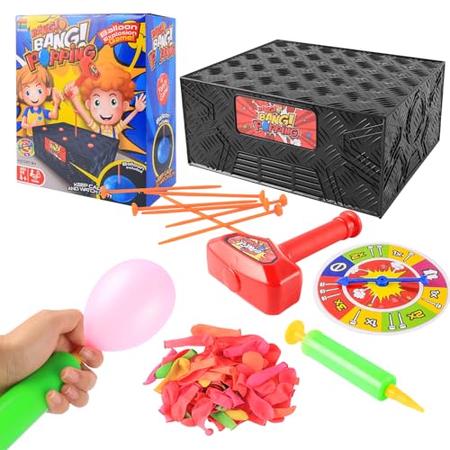 Necdeol Balloon Blast Box, Divertido Juego de Fiesta Familiar y de Trucos de Escritorio, Juego de Globos Portátil, Caja Balloon Blast Para Banquete, Escuela y Fiesta