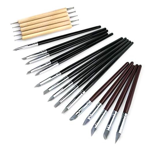 Hamineler 20Pcs Silicone Clay Sculpting Tool Clay Shaping Modeling Wipe Out Tools, Modeling Dotting Tool Pottery Clay Sculpture Carving Tools