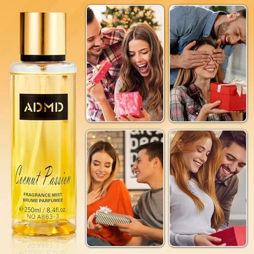 Body Spray, Körperspray Damen, Kokos Duftendes bodyspray, Duftendes Körperspray, Kokos Parfum Spray, Lang Anhaltender Duftspray, Body Splash, Geschenke für Verliebte, Frauen, Mütter
