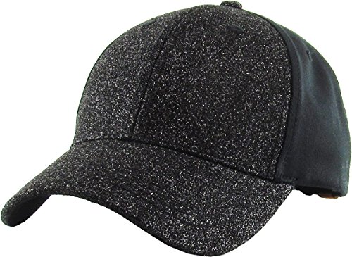 Image of Classic Plain Ponytail Messy High Bun Headwear Adjustable Cotton Trucker Mesh Glitter Hat Baseball Cap