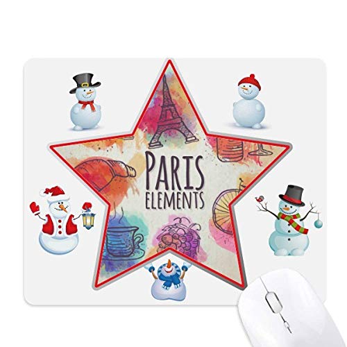 Tapis de souris étoile bonhomme de neige design Paris imprimé
