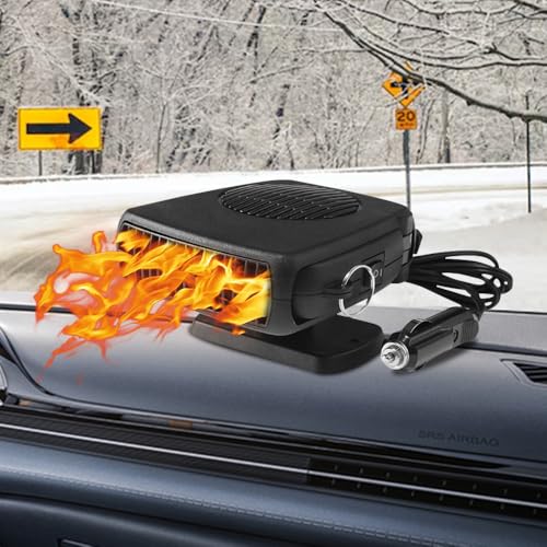 DAJASD Calentador de Coche 12 V 150 W, Calefactor Coche，2 en 1 de Frío/Calo Calentador Portátil para Coche 360 Grados de Rotación con Calentamiento Rápido con Encendedor de Cigarrillos