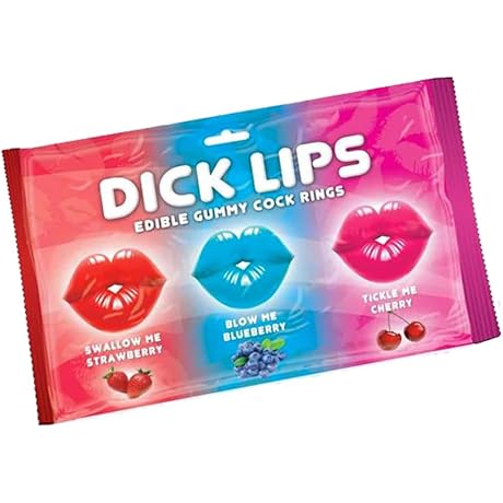 Dick Lips Edible Gummy Cock Rings, 3.17 Ounce
