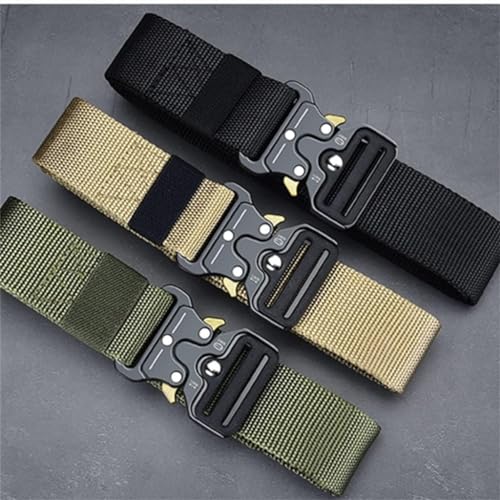 Belt Men's Belt Army Outdoor Tactics Multifunctional Combat Survival Canvas Nylon for Men (Color : D, Size : 45to47inch)2