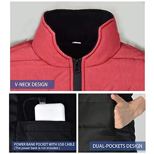 Colete aquecido USB Colete aquecedor portátil Colete aquecedor elétrico Colete aquecido resistente à