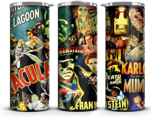 Miniatura 2 de Halloween Spooky Themed 20 oz Skinny Tumblers With Lid and Straw (Halloween 2)