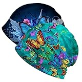 2 Pack Neck Gaiter Scarf Headwear Butterfly Beanie Chemo Hat Skull Cap Headwraps Hats for Cancer Run