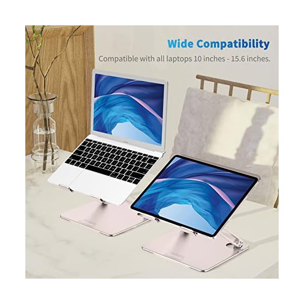 Gokeda Laptop Ständer, ergonomischer Laptopständer aus Aluminiumlegierung für den Schreibtisch, Notebook Stand mit Belüftungsöffnung, Kompatibel mit MacBook Air/Pro, Dell, HP, Lenovo, weiteren 10-15,6" Laptops – Bild 6