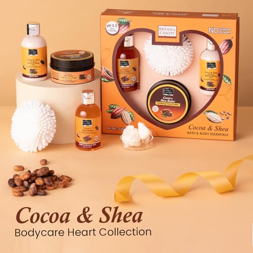 Image of Bryan & Candy Bodycare Heart Collection Gift set for Women 100% Vegan,Ph5.5 Skin Friendly (Cocoa Shea Heart Collection)