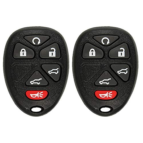 Black Friday - 70% OFF Keyless2Go Replacement for Keyless Entry Car Key Vehicles That Use 6 Button 15913427 OUC60270 Remote, Self-Programming - 2 Pack