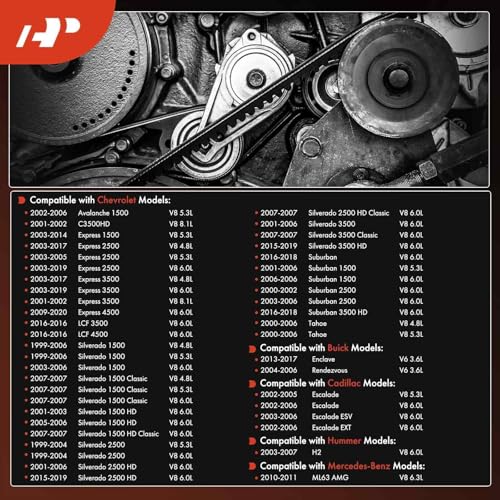 A-Premium 93.02 In K060930HD Heavy-Duty V-Ribbed Serpentine Belt Fits Chevy, GMC, Cadillac, Buick, Hummer, Mercury & Mercedes-Benz - Silverado, Suburban, Tahoe, Express, Savana, Sierra, Yukon XL 1500 by A-Premium - Image 2