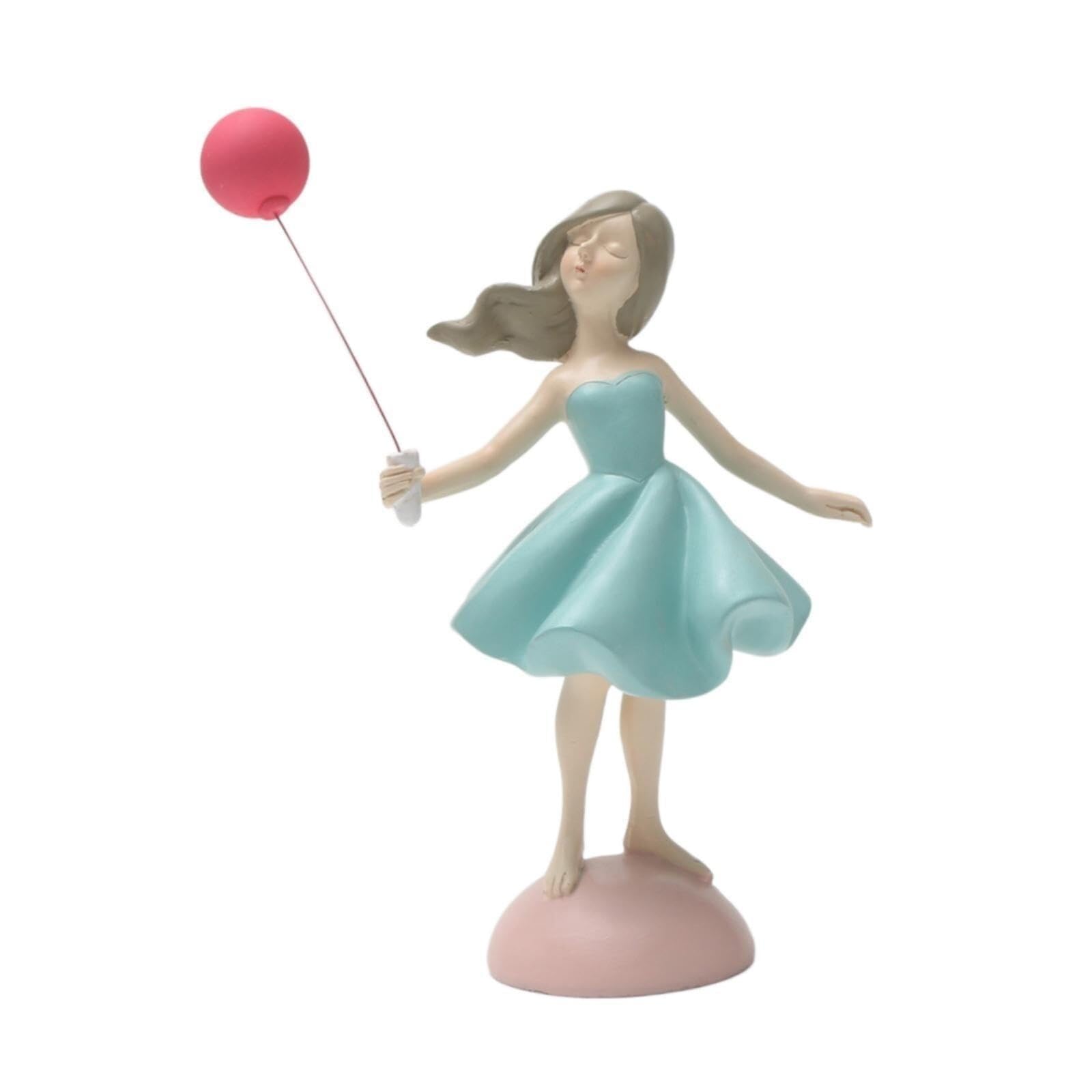 Decoración para el hogar Estatuilla Ballet Chica Sosteniendo Globo Estatua Coleccionable Artesanía Adorno Decorativo Regalos para recién Casados(Standing Girl)