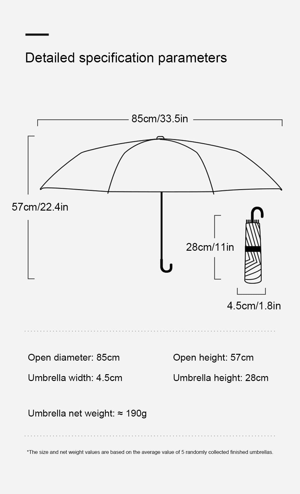 Parapluie de Voyage Coupe-Vent, Parapluie Pliable Compact Portable avec poignée en Forme de U, Parapluie pour Hommes Femmes
