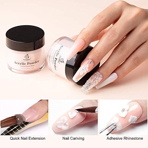 Beetles Professional Acrylic Nail Powder Peach Color Nude Acrylic Powder 2 Oz, Without Monomer Acrylic Nail Liquid #TOP2