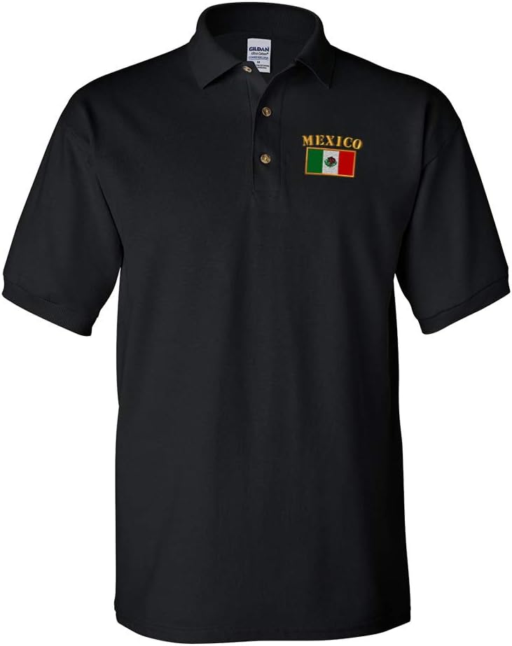 Speedy Pros Polo Shirts for Men Mexico Flag Embroidery Cotton Short Sleeves Golf Tees