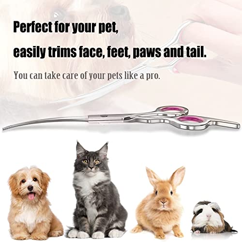Ciseaux de Toilettage pour Chiens, 6'' Professionnel Ciseaux de Toilettage, Chien Poils Long Ciseaux Toilettage, Ciseaux pour Animaux de Compagnie pour Chiens Ciseaux Courbes pour Chiens (A) – Image 4