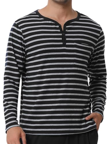 Men’s Pyjama Loungewear Sets Comfy Lounge Nightwear Long Sleeve Cotton Pocket Tops Plaid Pants4