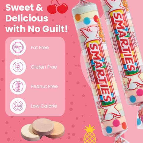 Smarties Candy Mega Rolls - Gluten & Vegan Free - Assorted Flavor Treat - Peanut Free Plant Derived Ingredients - Ideal Halloween Candy - Individually Wrapped - 54oz per Box (Pack of 1) - image 2