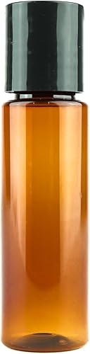 Miniatura 8 de Botellas de plástico ámbar (paquete de 12)  Botella de plástico ámbar de 1 onza con tapas de rosca utilizadas como botellas de champú reutilizables,
