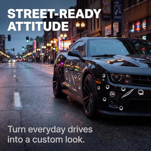 Image of 3D Bullet Hole and Scratch Car Stickers, Simulation Stereoscopic Fake Gun Bullet Holes Stickers, Automotive Tattoo Decorations, Waterproof Car Decals, Automotive Decals (Bullet Hole)