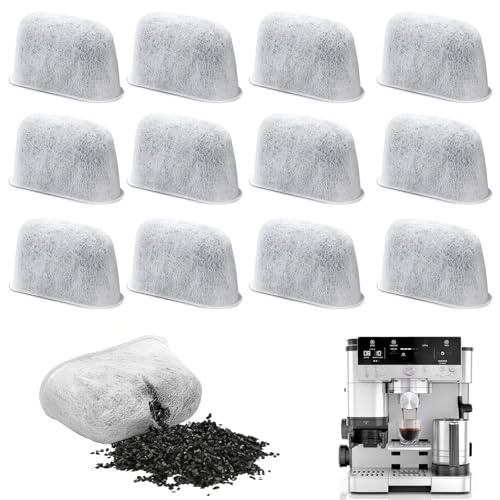 12 Pack Water Filter Inserts, Activated Charcoal Replacement Water Filter Compatible with Ninja Cuisinart Breville Keurig Coffee Machines, Universal Coffee Maker Water Filter to Remove Chlorine