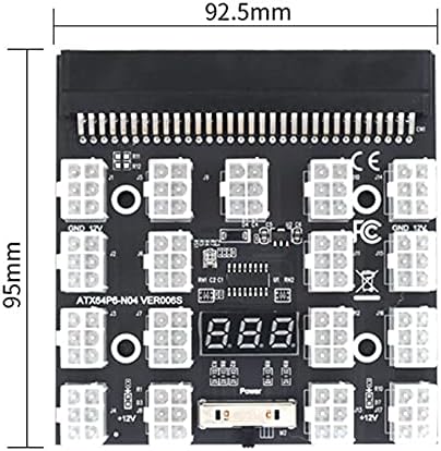 Tbkoly Breakout Board 17 Port 6Pin LED Display Module Server Card for 1200W 750W PSU GPU Miner Mining BTC ETH