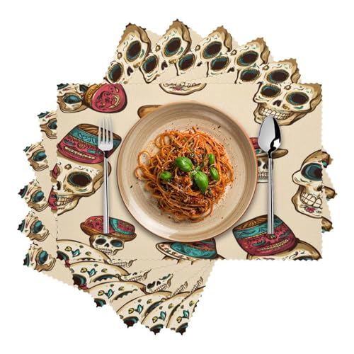Set de table crâne avec chapeau pour décoration table originale - 3